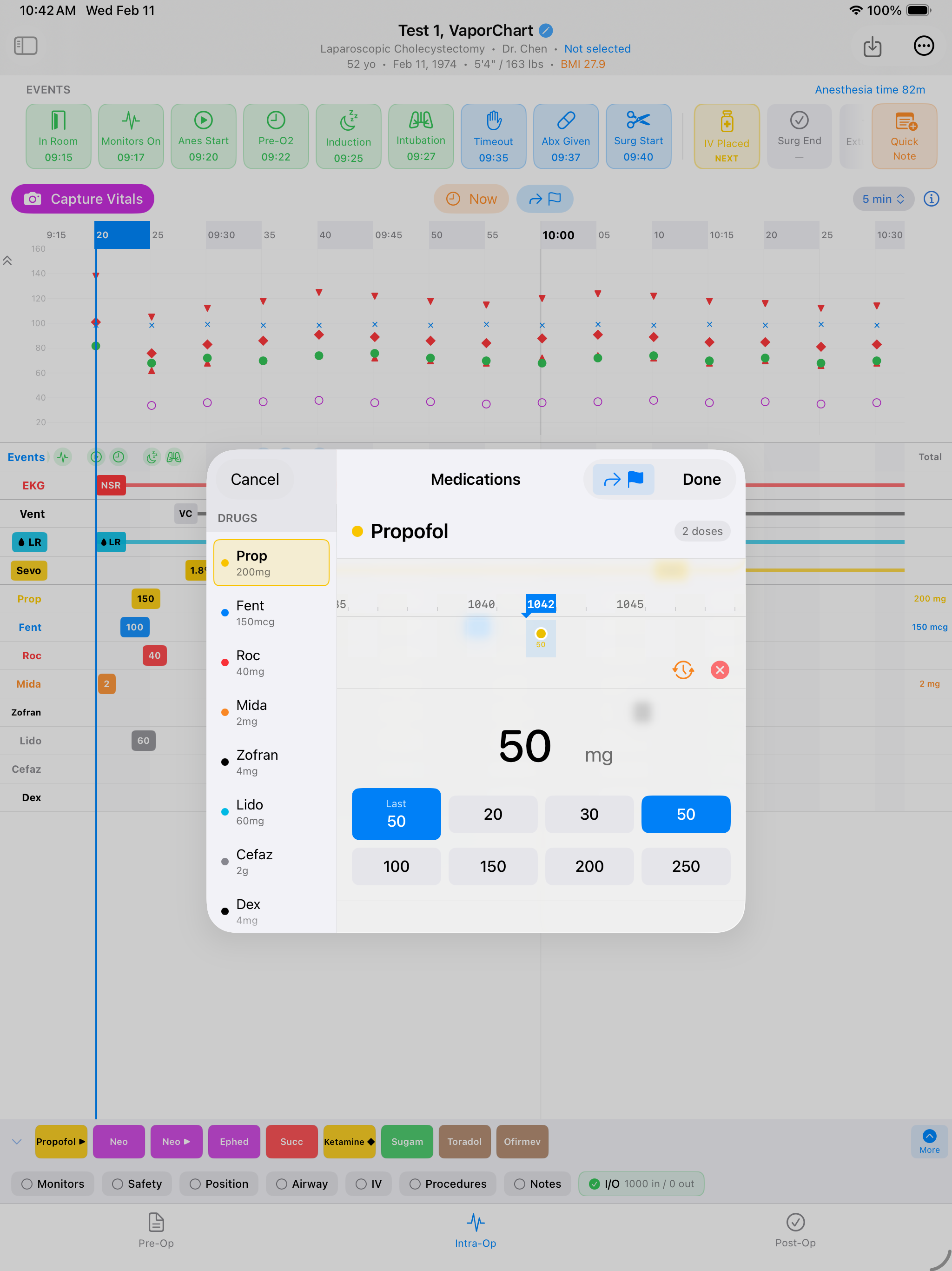 Quick medication entry with preset doses
